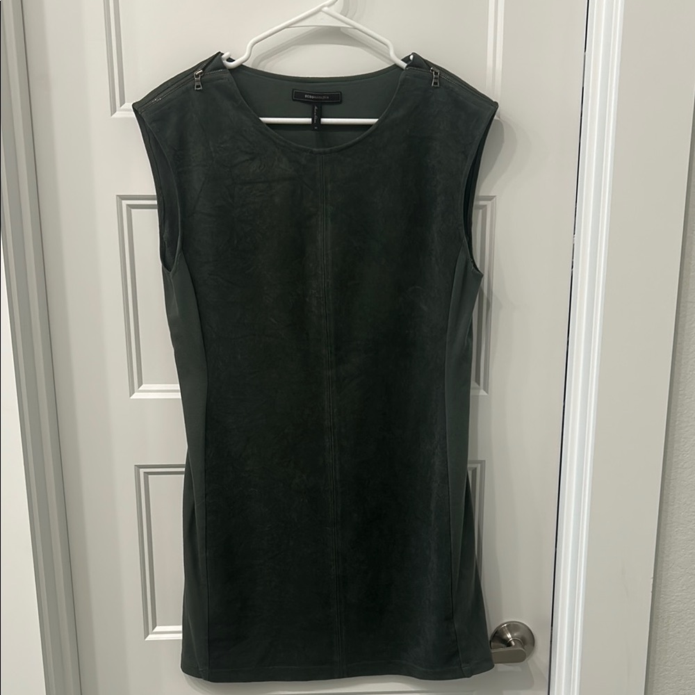 BCBG MaxAzria Dark Green Suede Dress